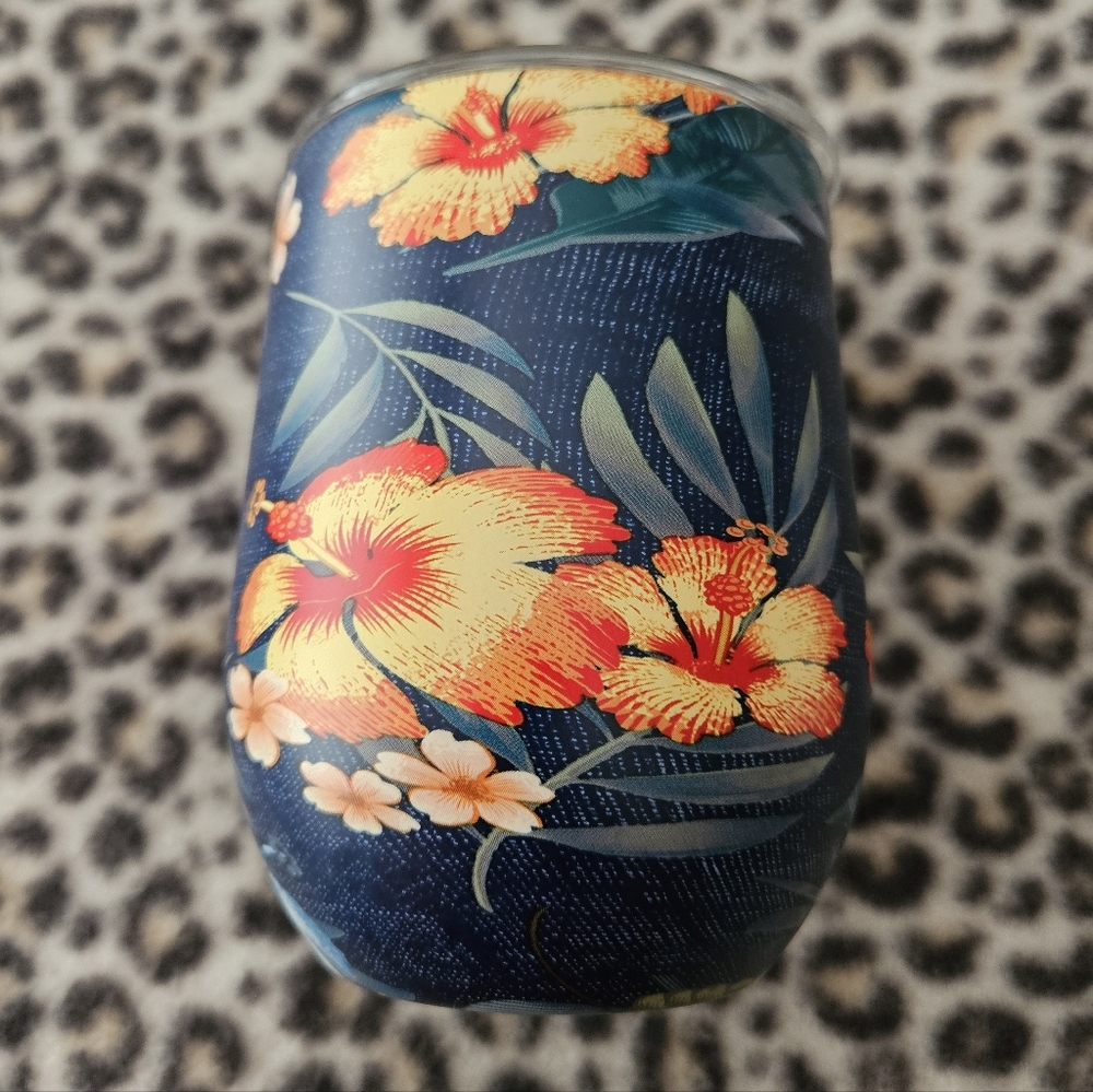 Corkcicle Tropical Floral Stemless Cup Insulated Wine Tumbler (12 oz.), Like New - Picture 3 of 8